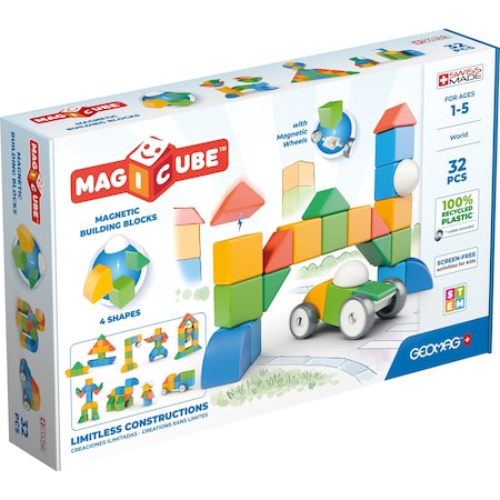 Magicubes Shapes, World, Recycled Plastic, 32 Pieces Per Set